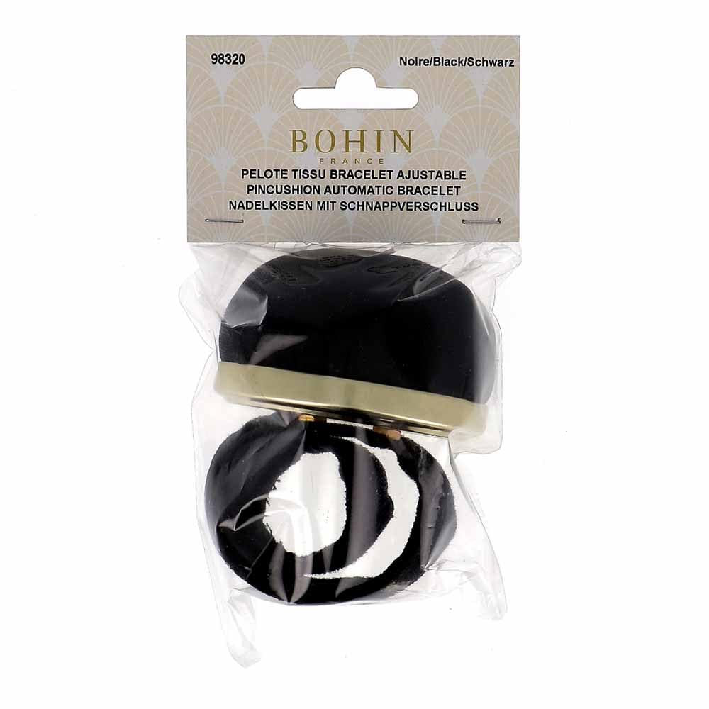Bohin Adjustable Snap Bracelet, Black Pin Cushion