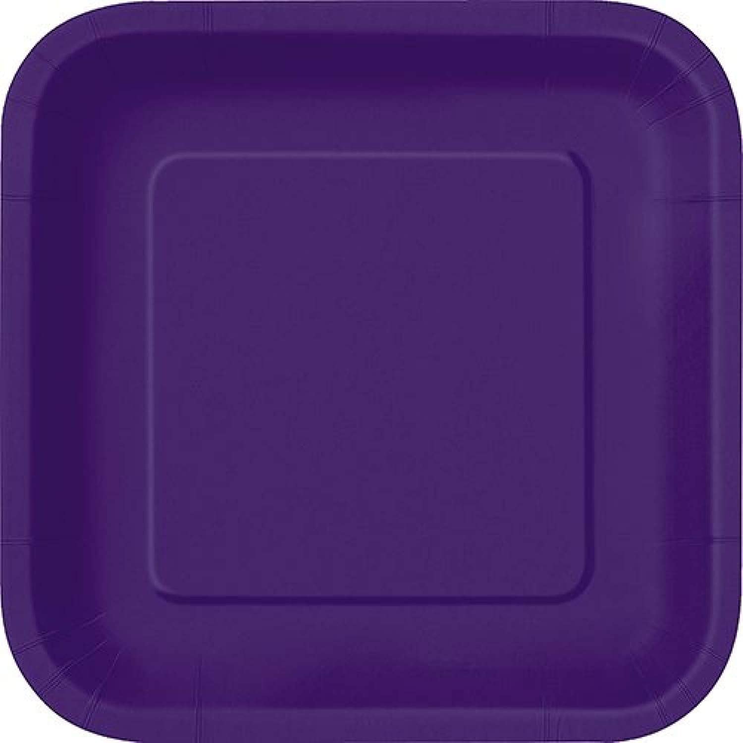 Deep Purple Square Dessert Plates - 7'' (Pack Of 16) - Premium Quality Paper - Perfect For Parties & Events