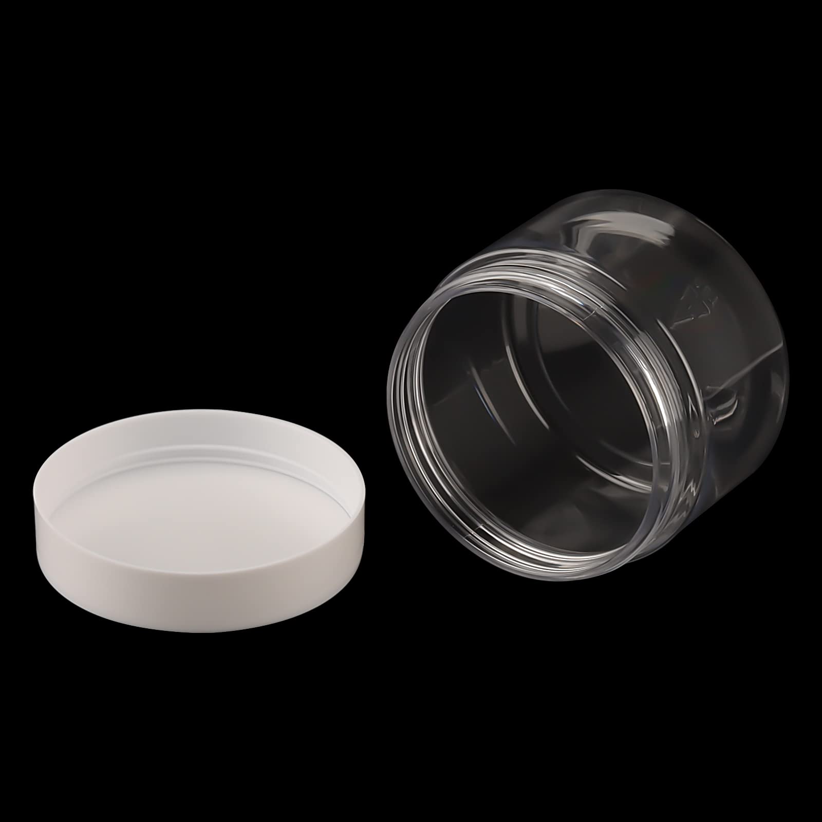 Lexinin 65 Pack 4Oz Clear Plastic Jars With White Lids, 120Ml Wide-Mouth Plastic Jars, Empty Round Slime Containers For Nuts, Ca