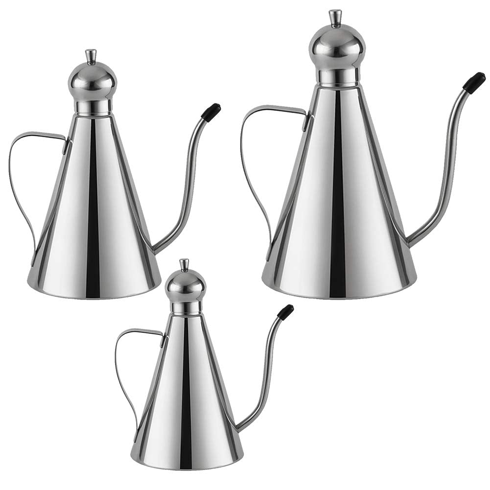 Olive Oil Dispenser, Stainless Steel Olive Oil Bottle, Leakproof Oil Pot, Oil Drizzler, Oil Dispenser Kitchen Storage Container(