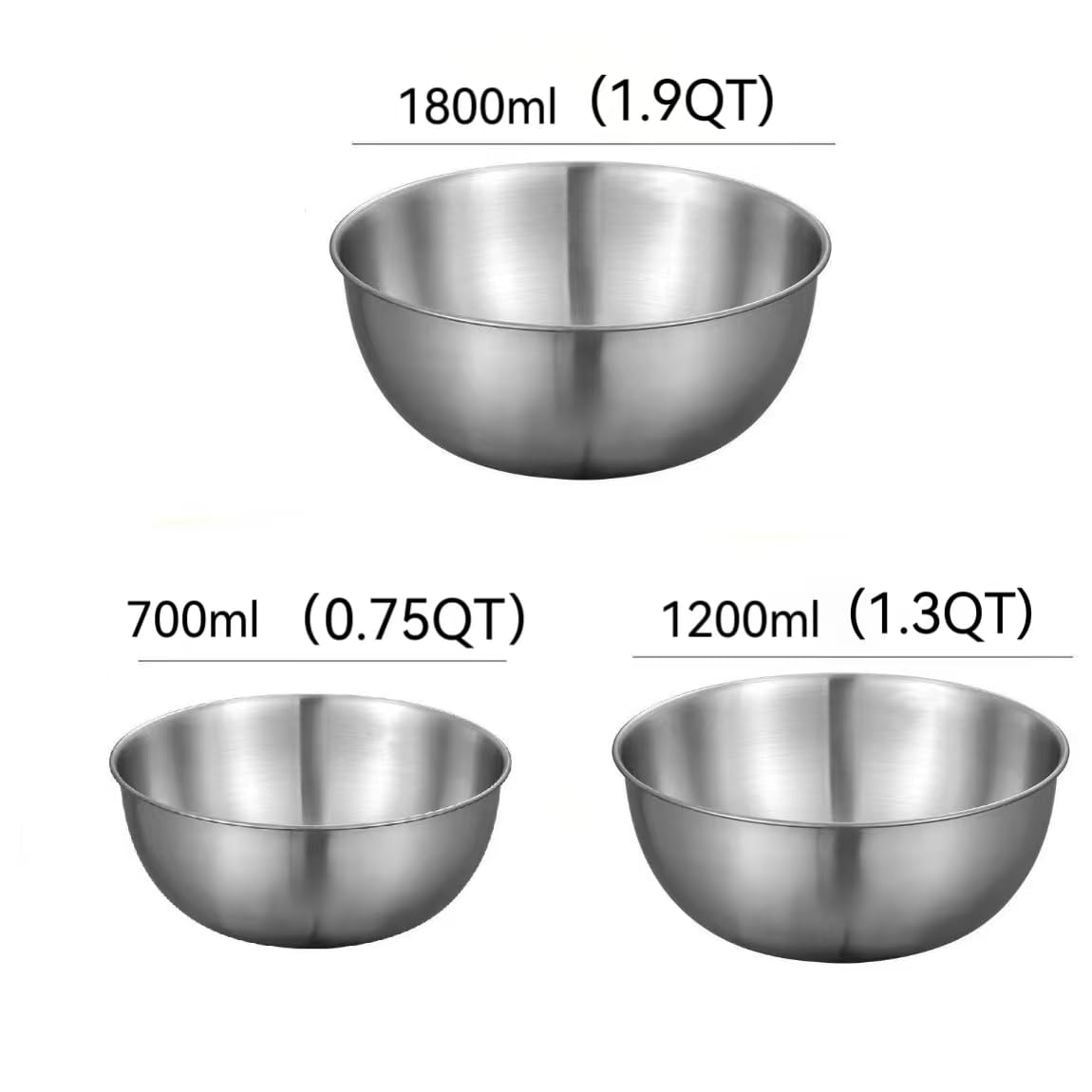 Stainless Steel Mixing Bowls-3 Packs Small Thicker Stainless Steel Flat Bottom Mixing Bowls Set, Home, Refrigerator, And Kitchen