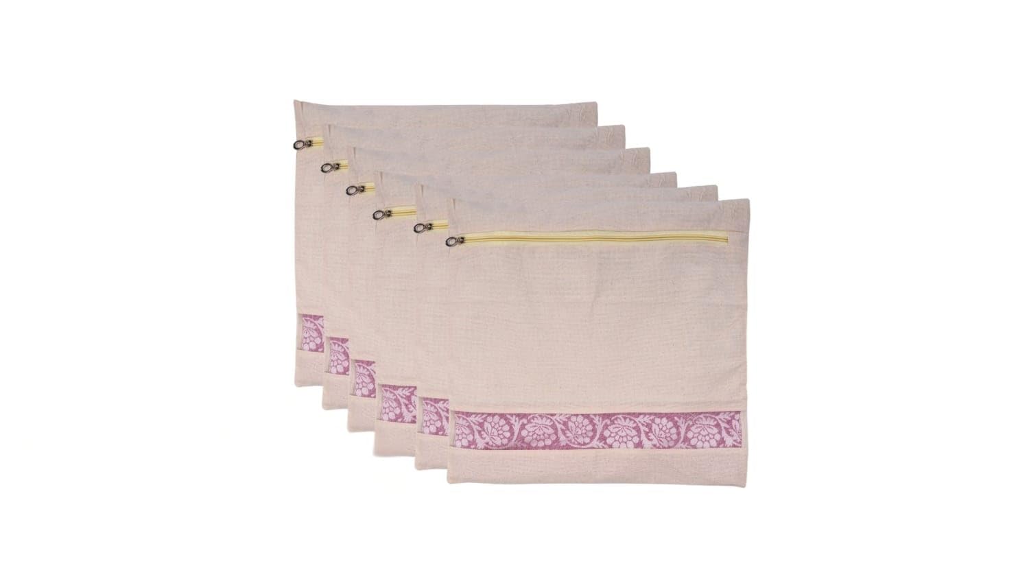 Maple & Kiln Saree Covers Set Of 6 | Cloth Organizer For Wardrobe Storage Bags With Zip | Transparent Cover Organiser For Wardro