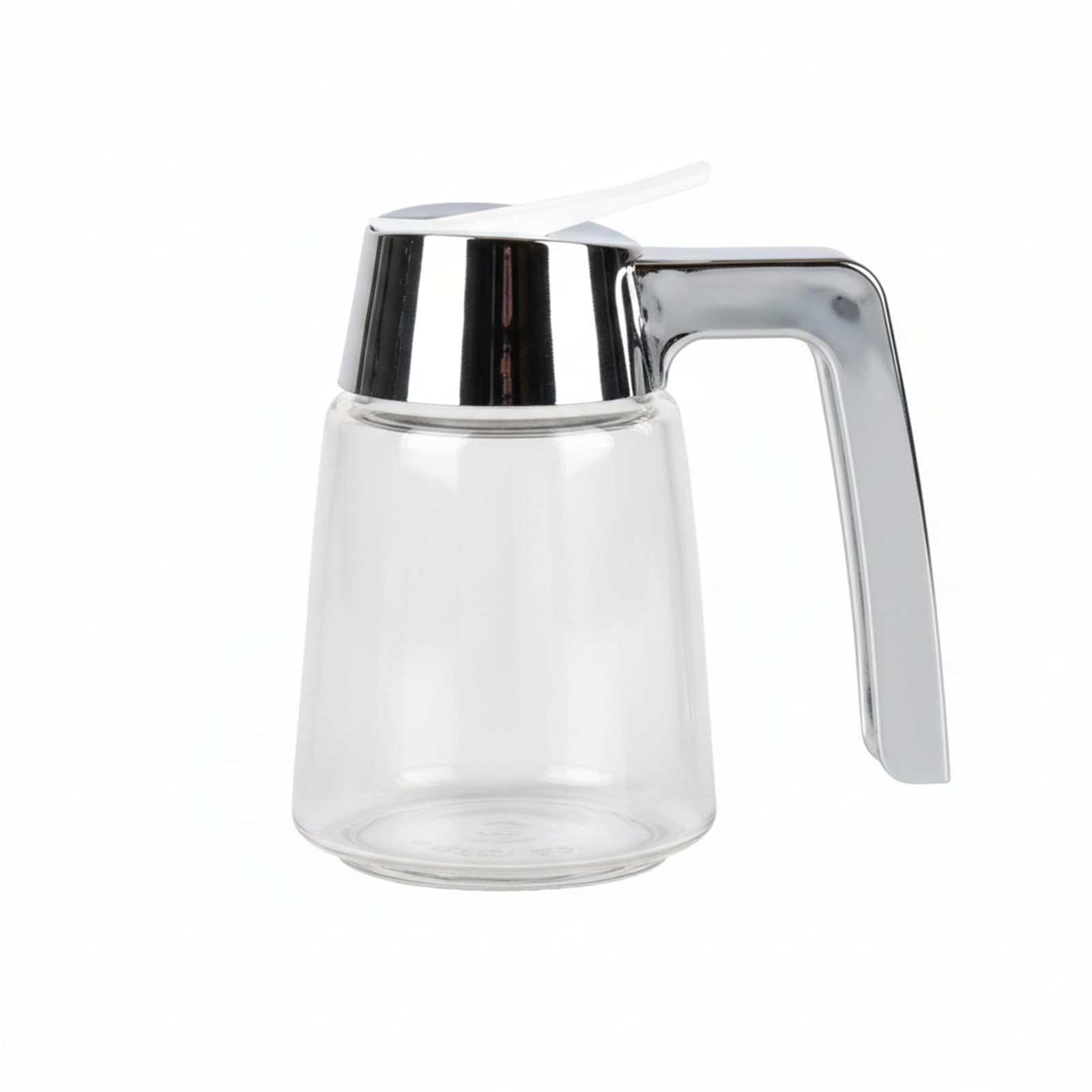 Notana Modern Glass Syrup Dispenser with Chrome Plated ABS Top, Diner-Style Maple Syrup Bottle for Pancakes, Honey, Breakfast Ta