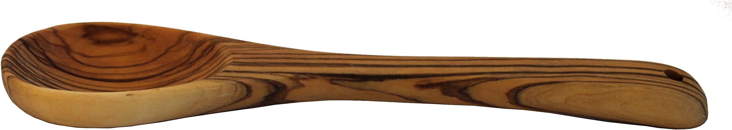 Holy Land Market Olive Wood Handcrafted Olive Wood Spoon  for Cooking  Eating or Serving (8 Inches)