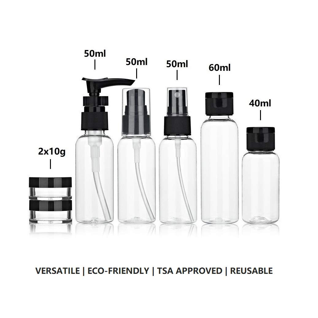 ABIRDAY Travel Bottles Containers & Travel Size Toiletries Accessories Bottles with Toiletry Bag for Liquids Leak-Proof & TSA Approved Carry-on for Airplane - Women/Men (SET-A 12-in-1)