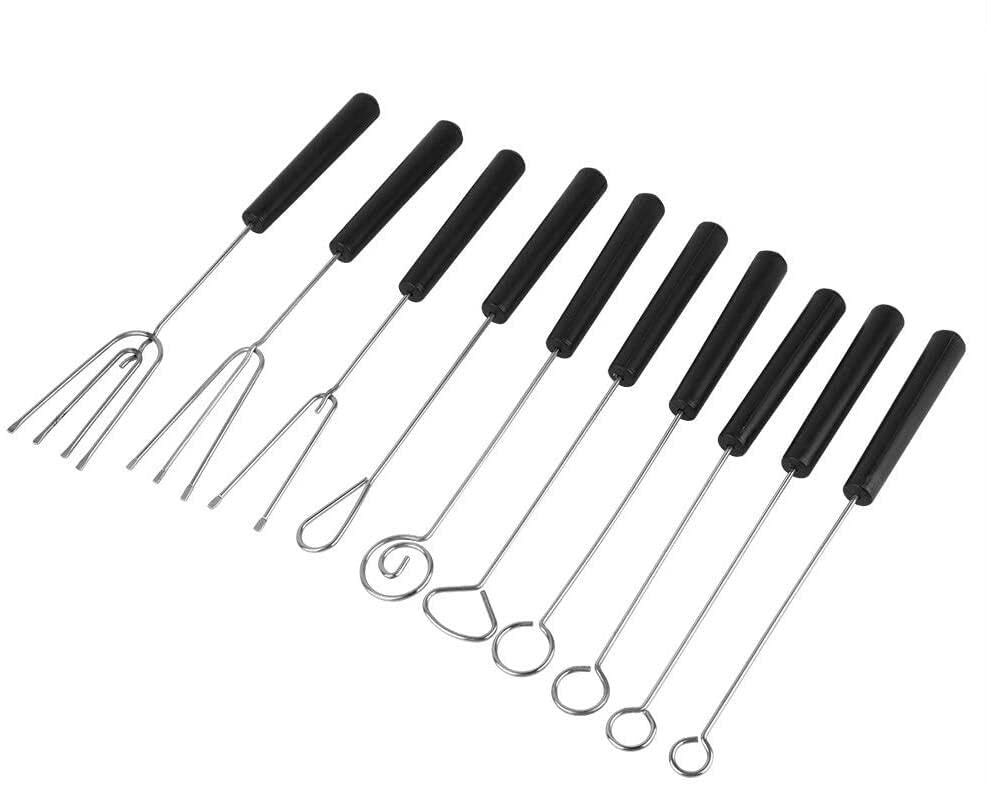 Generic Chocolate Dipping Fork, 10pcs DIY Baking Supplies Stainless Steel Chocolate Dipping Fork Set for Handmade Chocolates Pra