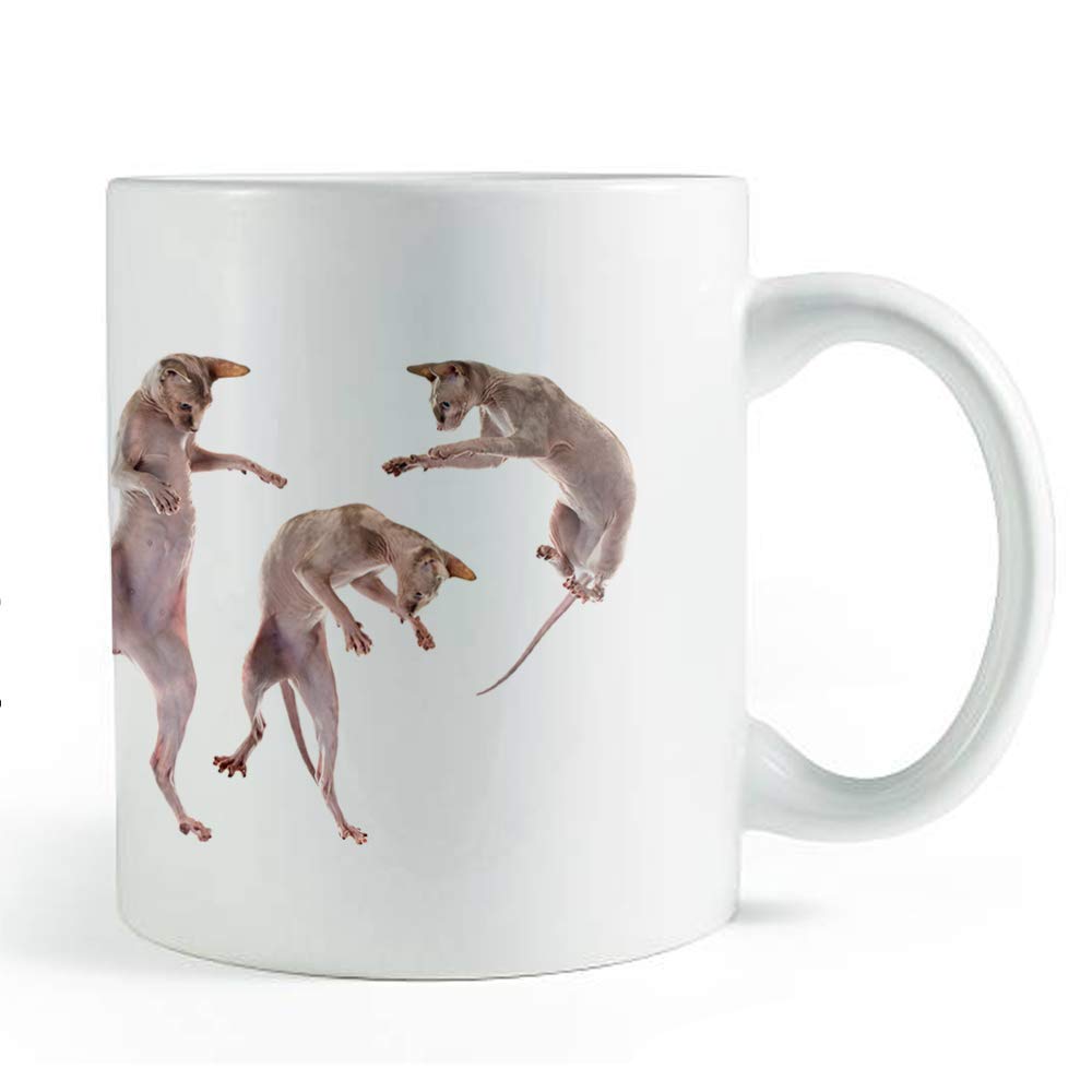 Jumping Sphynx Cat Wrap Around Cup! - Coffee and Tea Mug