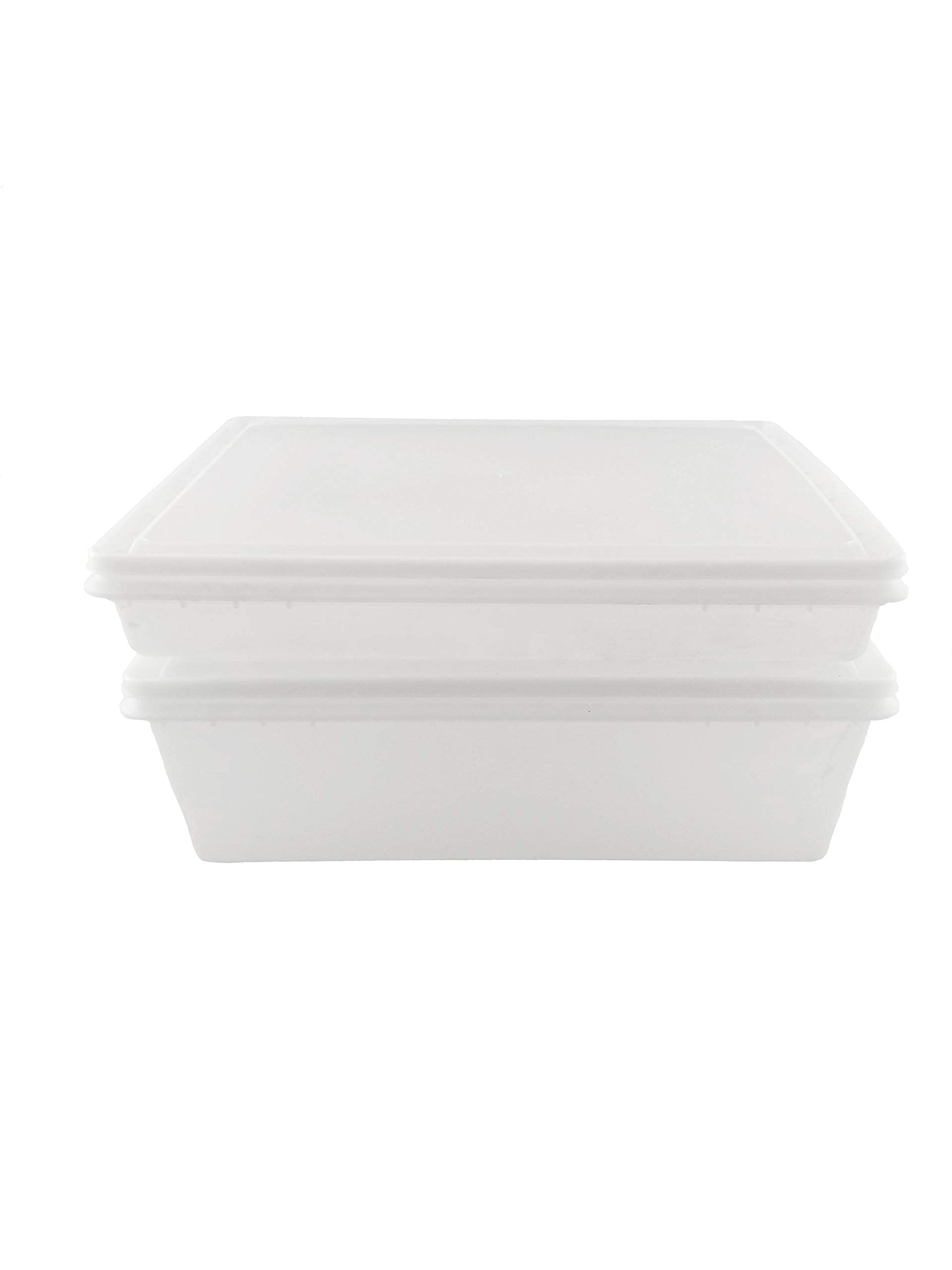 Continental Plastics Fish Tubs/Food Storage Bins 25Lb And 10Lb With Lids 11.5 X 15.5'', Pack Of 10 Combos, (5 Deep Bases And 5 S