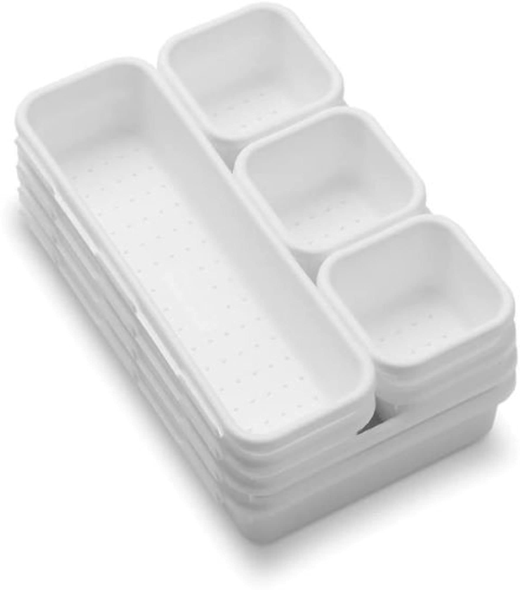 OGGI 8 Pack Interlocking Drawer Organizers & Storage Bins -Bathroom, Office, & Kitchen Organization, Containers for Organizing,