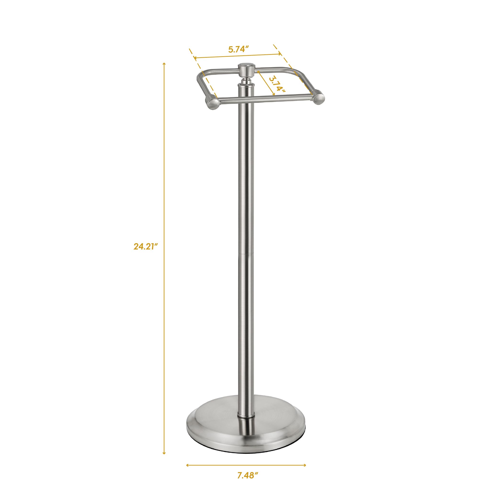 Sunnypoint Free Standing Toilet Paper Holder - Bathroom Tissue Stand With Weighted Base, Holds Jumbo & Standard Rolls (S.N)
