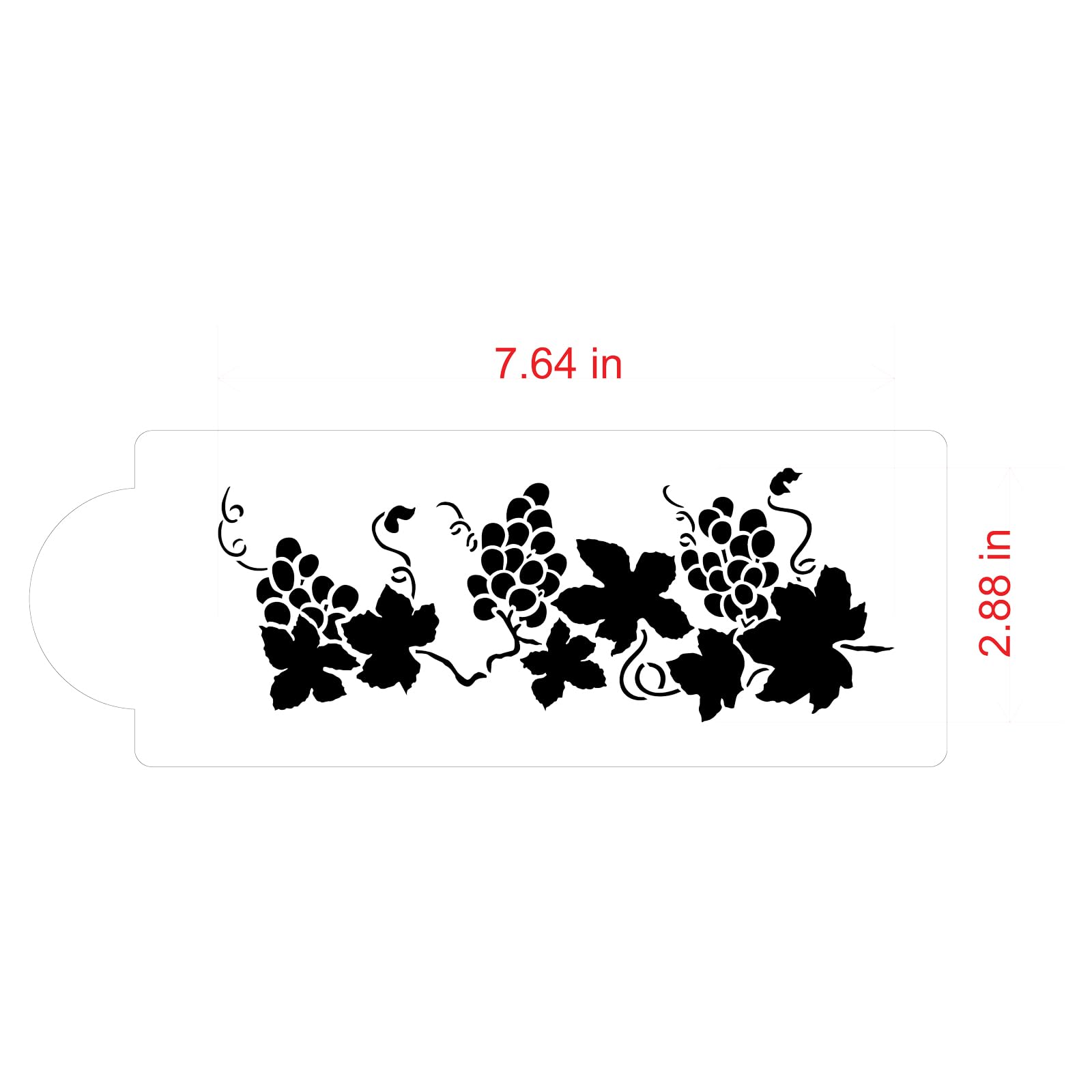 Designer Stencils C049 Small Grapevine Cake Stencil, Beige/Semi-Transparent, 3 X 7.6