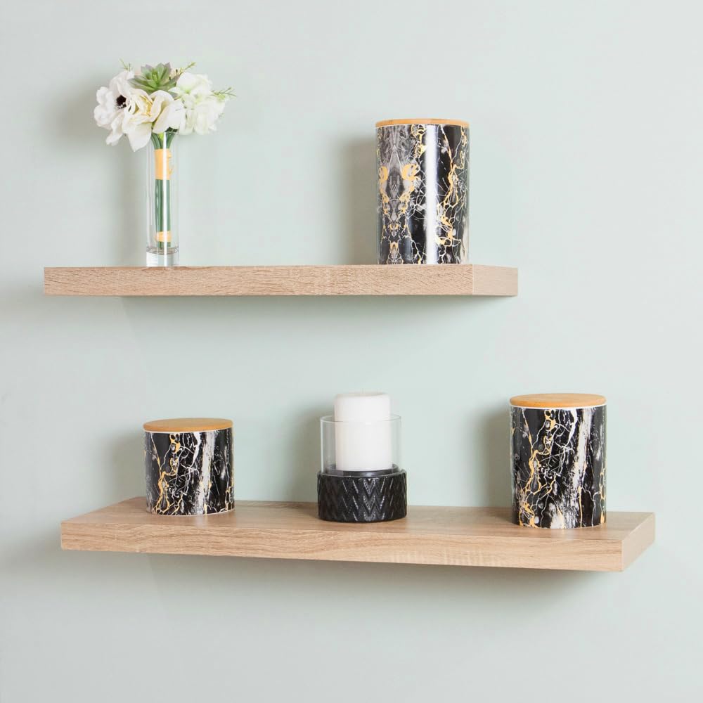 Home Basics Marble Like Small Ceramic Canister With Bamboo Top, Black