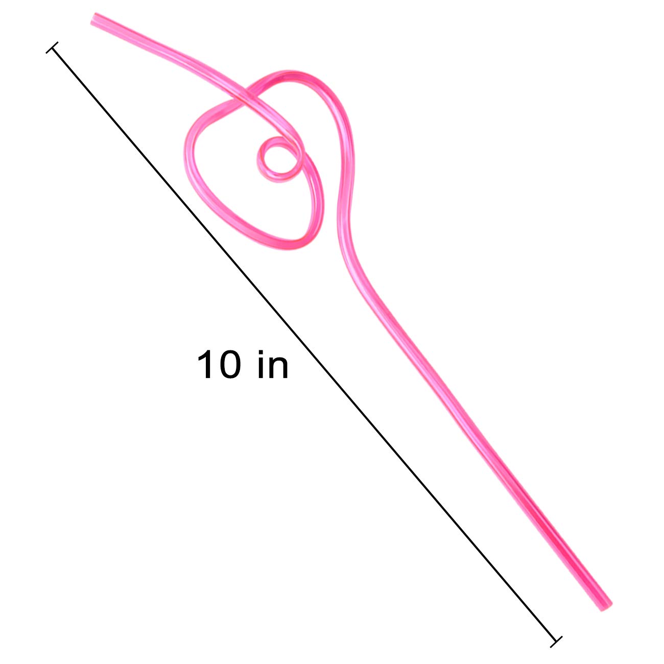 Valentines Day Party Supplies Straws - V-Day Drinking Plastic Crazy Loop Straw School Favors 36Ct