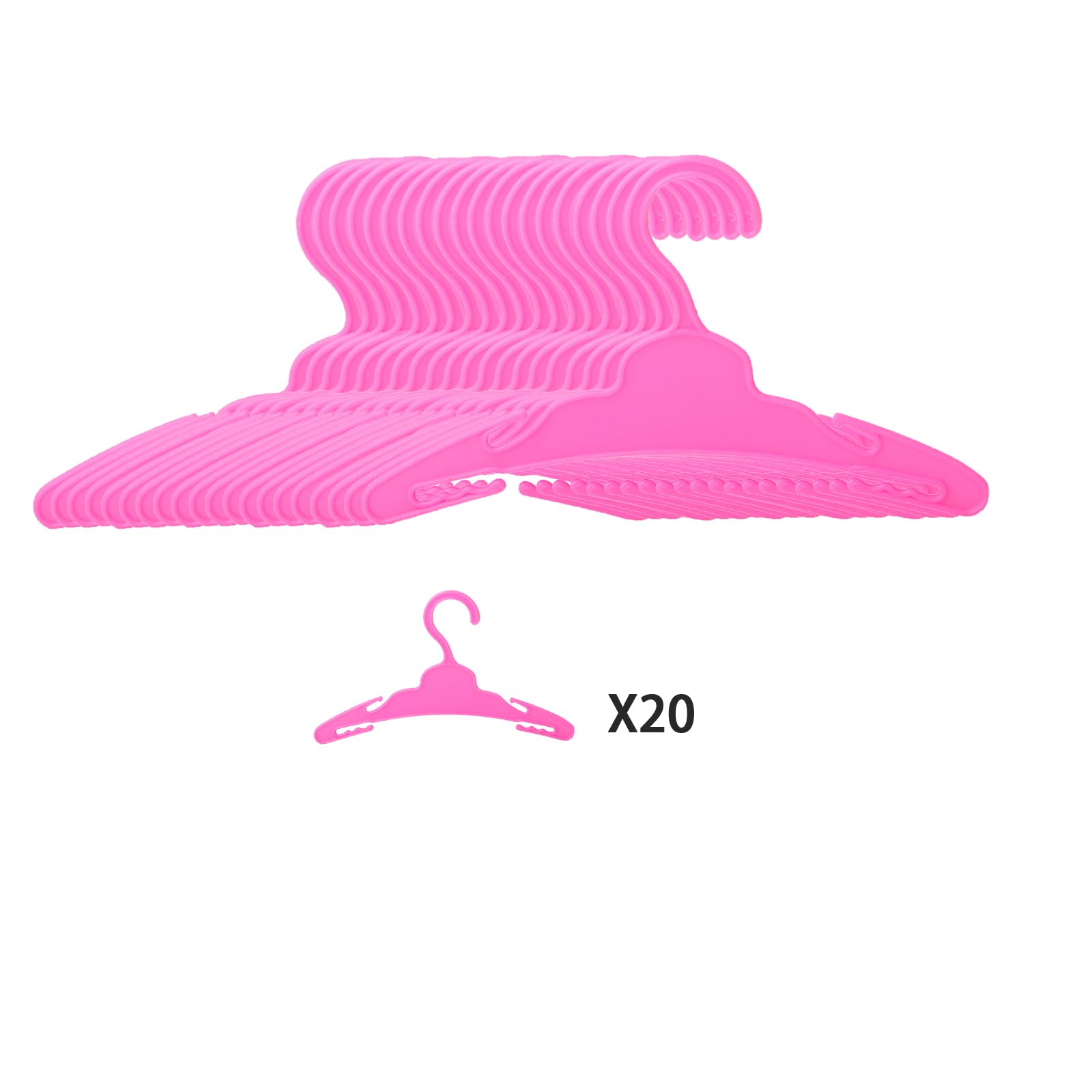 Msyo 20 Pcs Doll Clothes Hangers For 18 Inch Dolls, Rose Doll Hangers, Sturdy Doll Hangers Accessories, Work Great With Rod Less