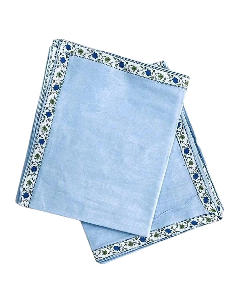 ESPHIRE Cotton Printed Border Pack of 2 Single Bed Summer Topsheet Mild Winter Top Sheet Without Pillow Cover Bedsheets Size 60x