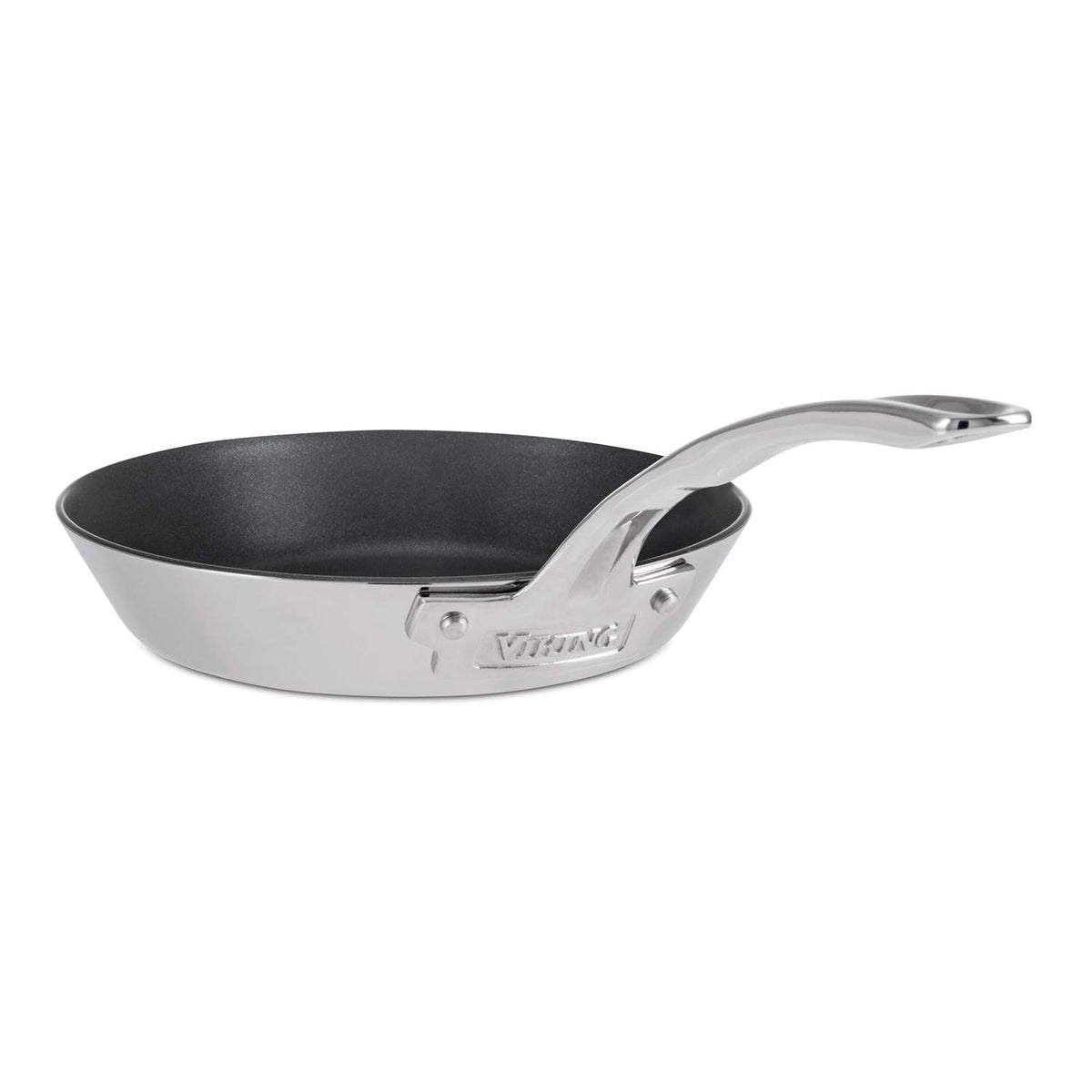 Viking Culinary Contemporary 3-Ply Stainless Steel Nonctick Fry Pan, 8 Inch, Ergonomic Stay-Cool Handle, Dishwasher, Oven Safe,