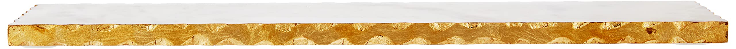 Mud Pie - 40700003 Mud Pie Marble And Gold Edge Hostess Set Serving Platter, One Size, White