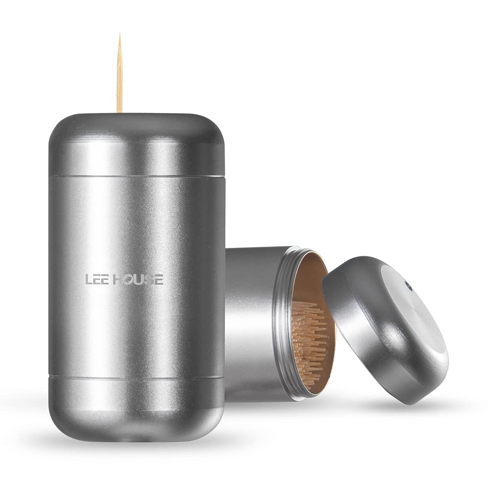 Bami-Lee House Toothpick Holder Dispenser,Toothpick Storage Container,Toothpick Dispenser For Home Aluminum Alloy