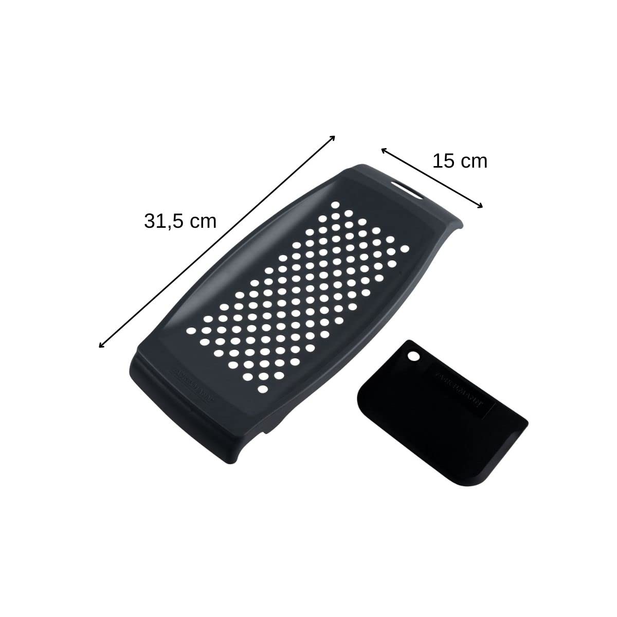 Fackelmann 12.4 X 5.9 X 1'' Plastic Spatzle Grater With Scraper, White/Black