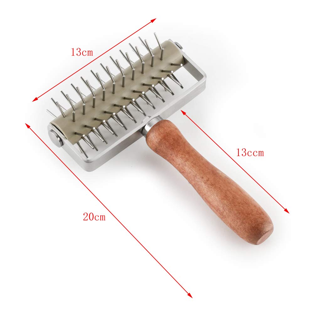 Ampseven Pizza Dough Docker Roller - Pastry Docker Roller With Spike For Homemade Baking Cake Crackers Pie Hole Maker, Prevent D