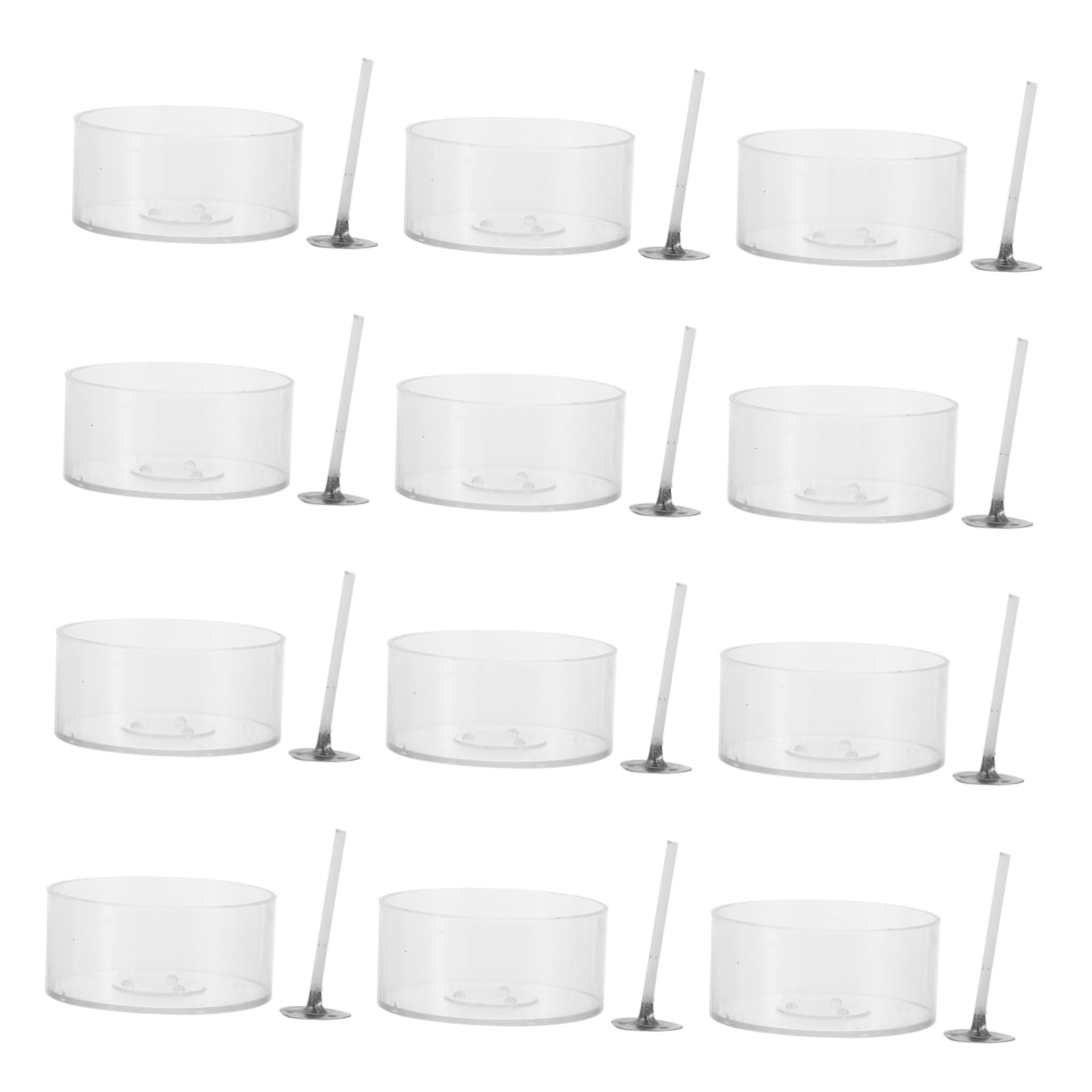 TEHAUX DIY Candle Making Kit 100 Cotton Wicks 10 Round Tealight Cups Plastic Tea Light Holders for Supplies Containers