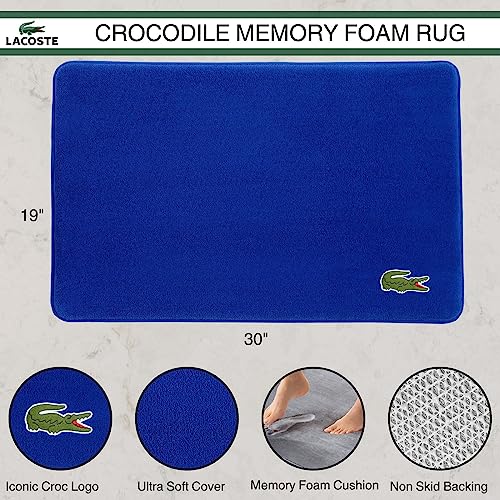 Lacoste Crocodile Rug, 19''X30'', Surf Blue, Model:R16752B3931930