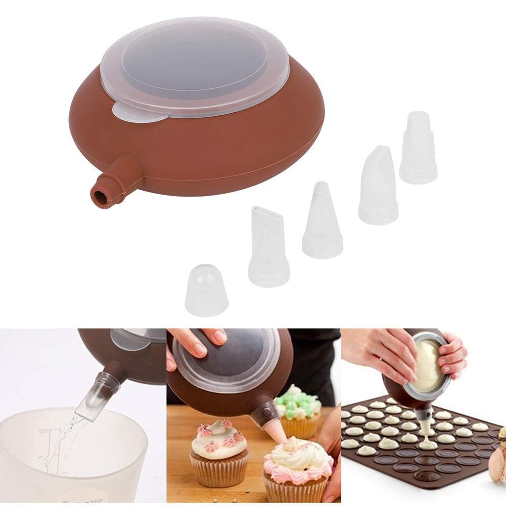 Silicone Macaron Baking,Piping Pot Tips, Silicone Macaron Mold Pot Baking Mold Pot Macaron Baking Kit With 5 Nozzle Tips Large B