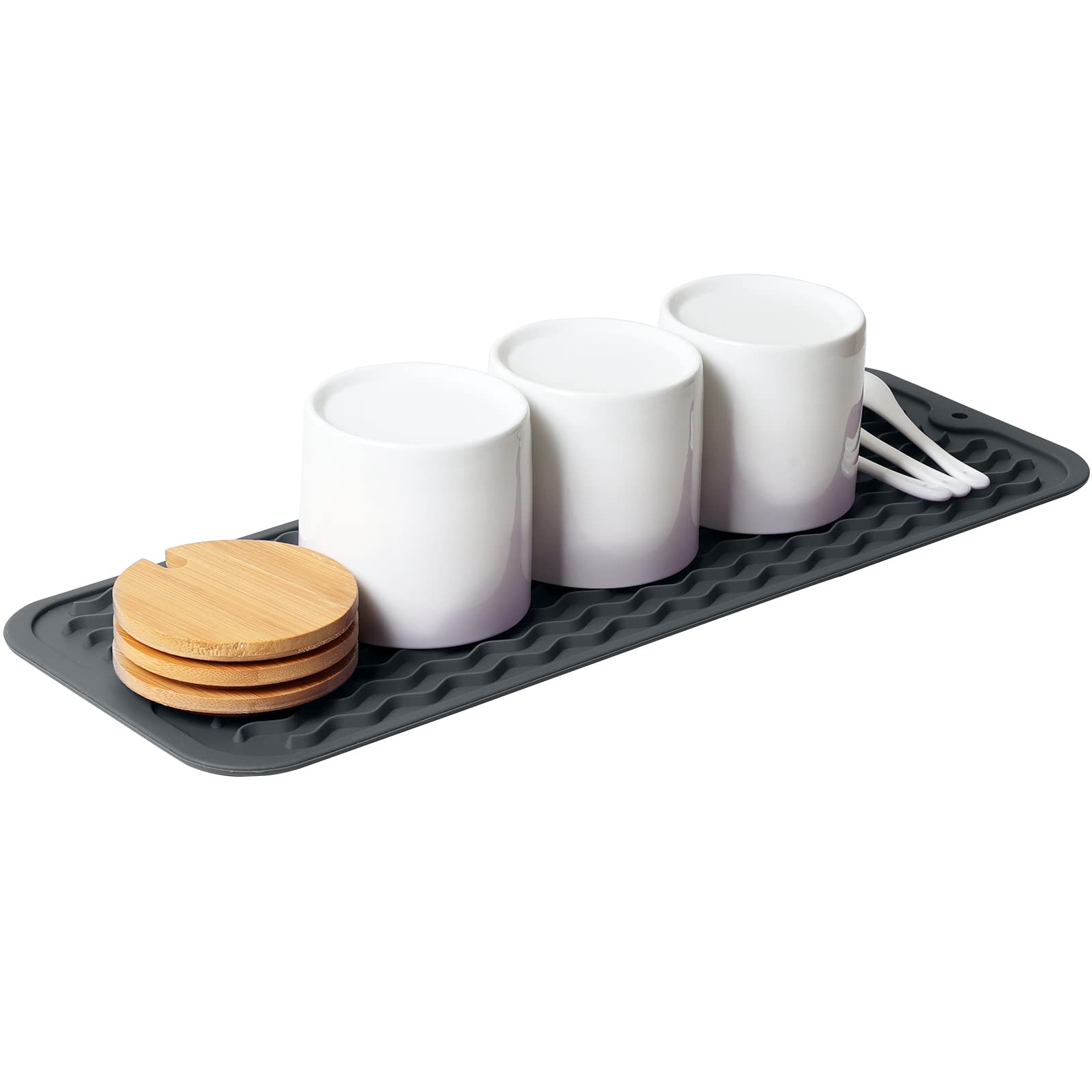 Zlr Silicone Dish Drying Mat For Kitchen Counter Small - Multi Usage Eco Friendly Drying Matt Kitchen Counter - Easy To Clean He