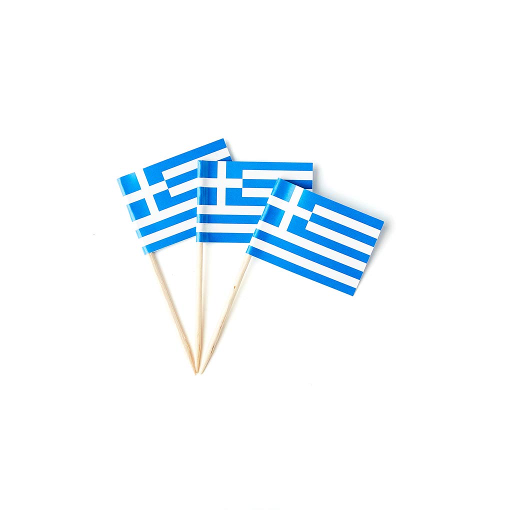 Greece Flag Greek Small Toothpick Mini Stick Flags Decorations (100 Pcs)