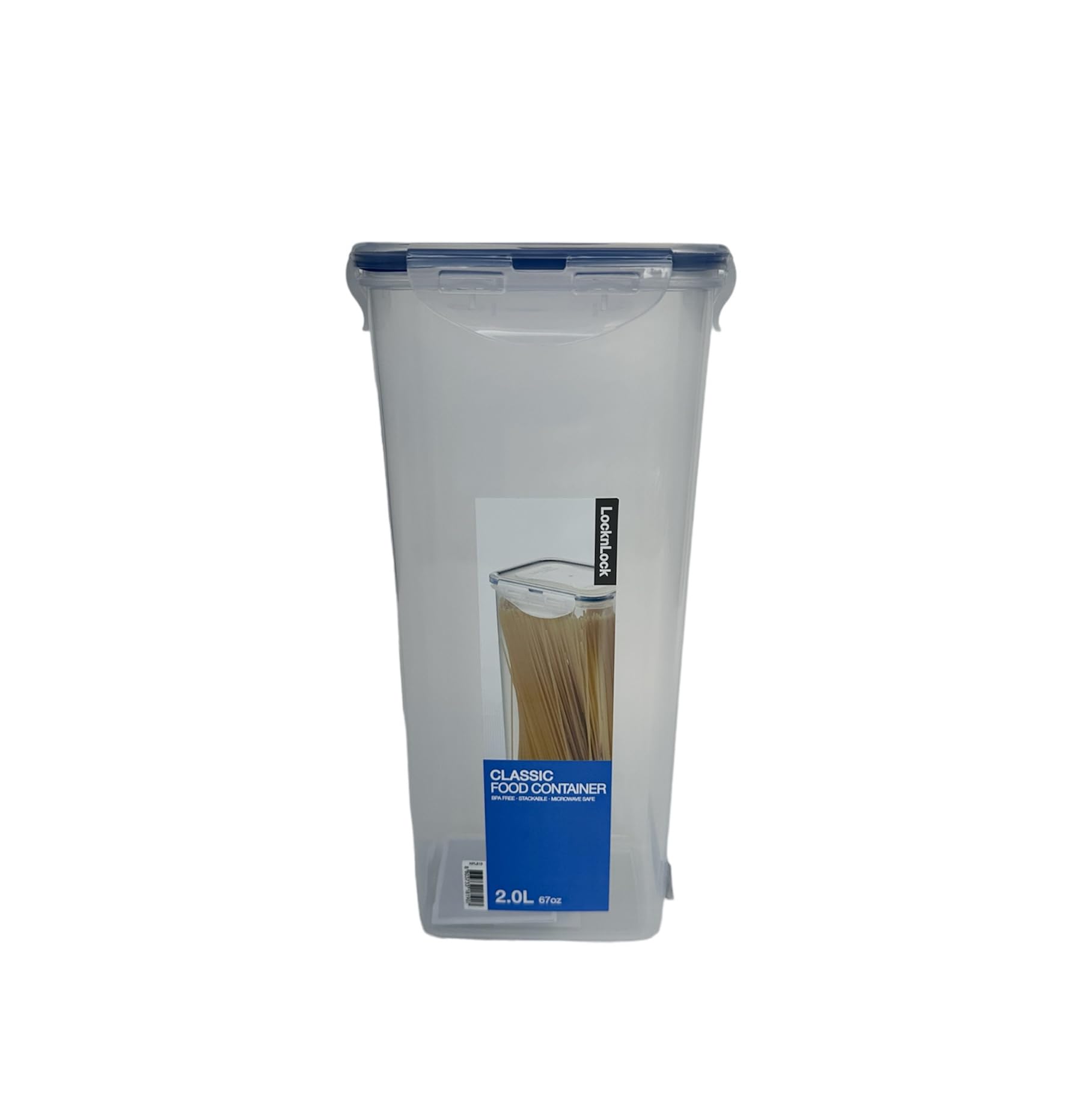 Locknlock Easy Essentials Pantry Airtight Rectangular Tall Food Storage Container, Pasta Box 68-Oz/ 8.5-Cup