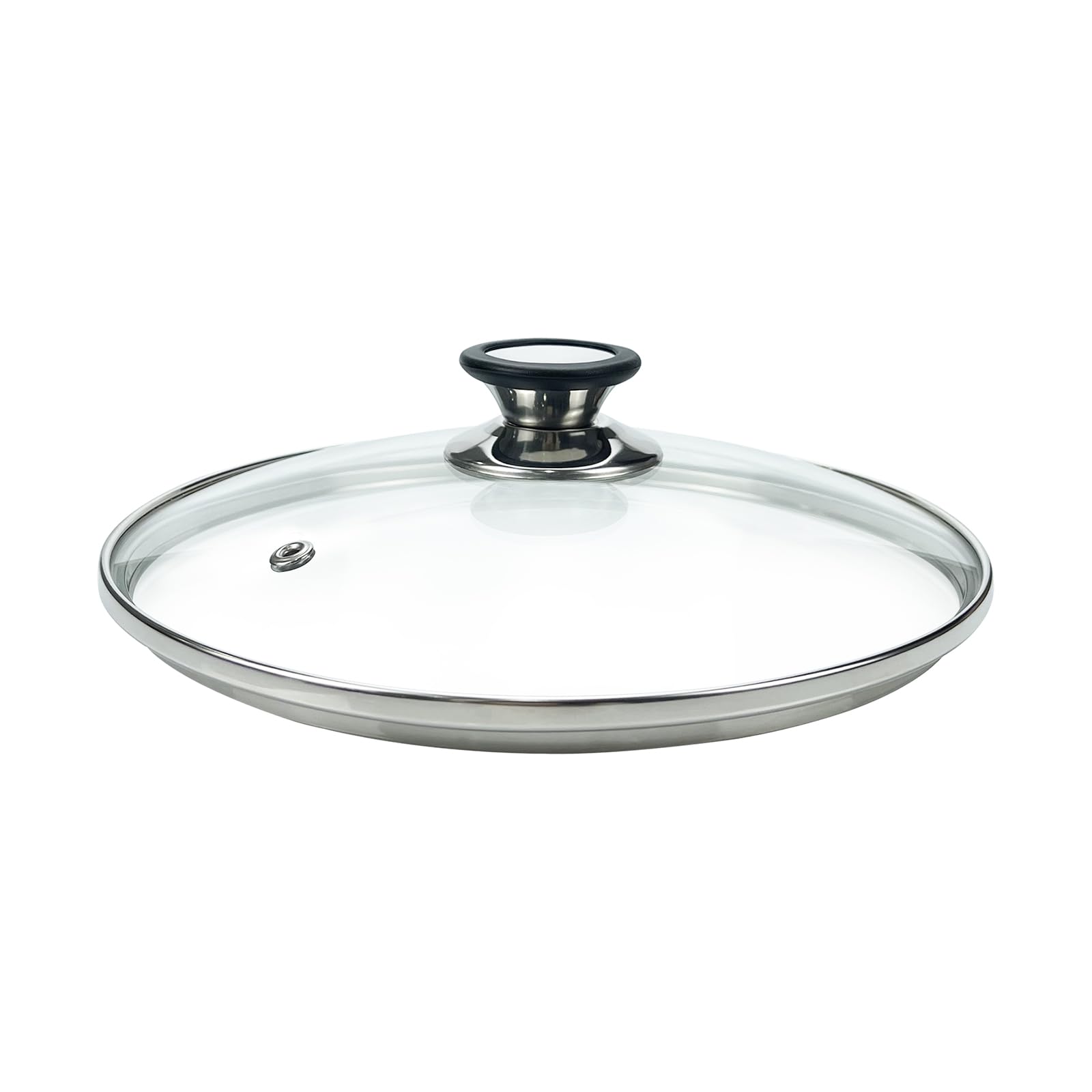 Tighall 8 Tempered Glass Lid With Steam Vent Hole Universal Pan Pot Clear Cookware Lid Replacement With Holder Knob, Stainless S