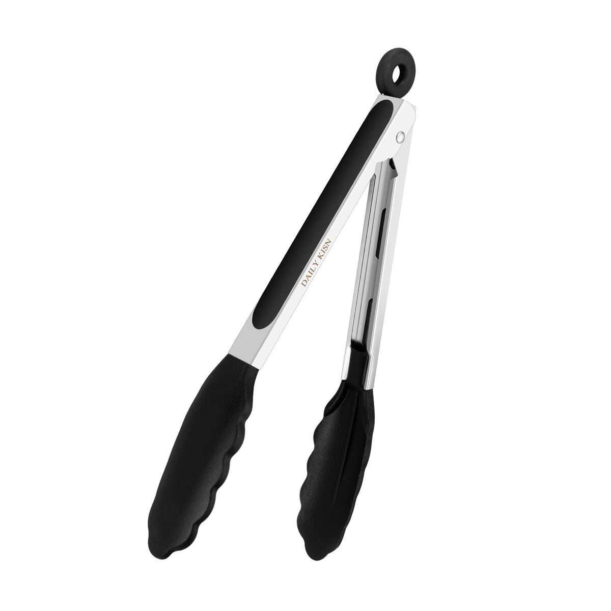 Daily Kisn 9 Inch Kitchen Tongs, Cooking Tongs With Silicone Tips And Stainless Steel Handle, Non Stick Heat Resistant Tongs For