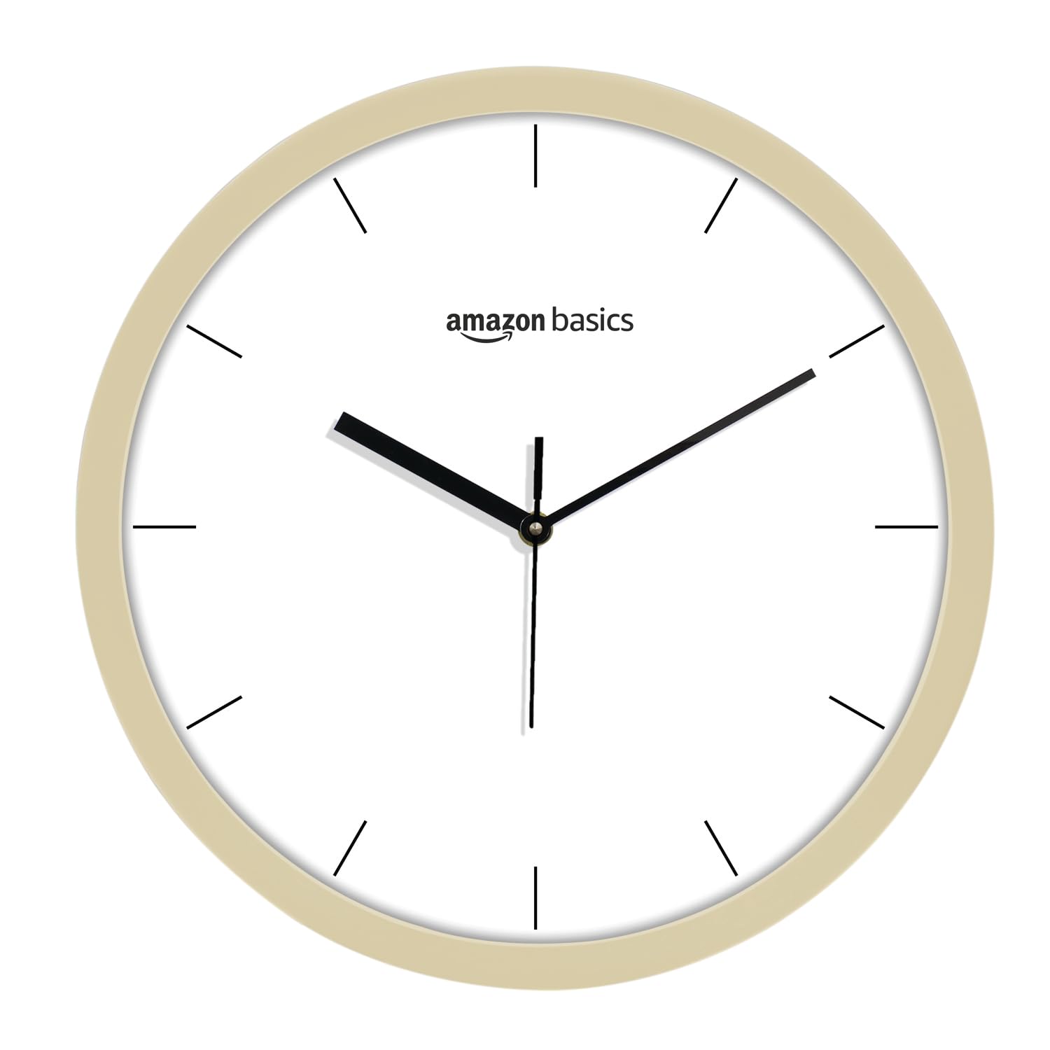 Amazon Basics Modern Analog Wall Clock | Brass Finish | Durable & Lightweight Construction | 30 Cm X 30 Cm (Gold Tone)