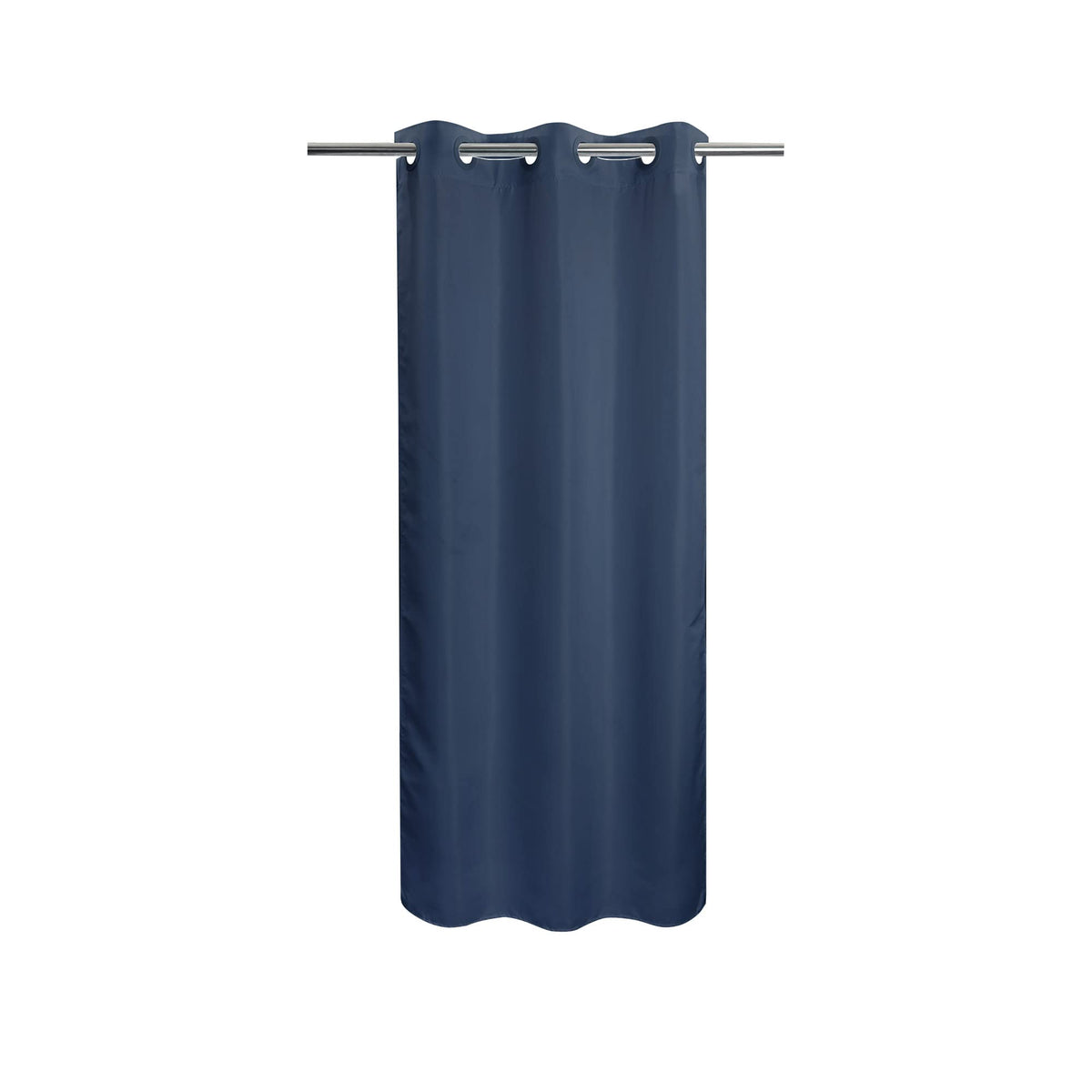 River Dream Stall Size No Hook Navy Blue Shower Curtain Soft Microfiber - 36 '' Wide Small Fabric Shower Curtain Set For Narrow