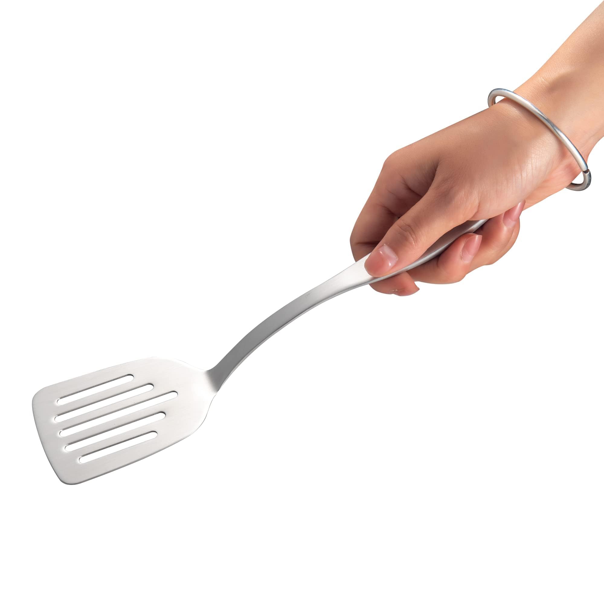 Imeea Mini Serving Spatula Slotted Turner 9.5 Inch Sus304 Stainless Steel Brownie Cooking Spatula With Short Handle