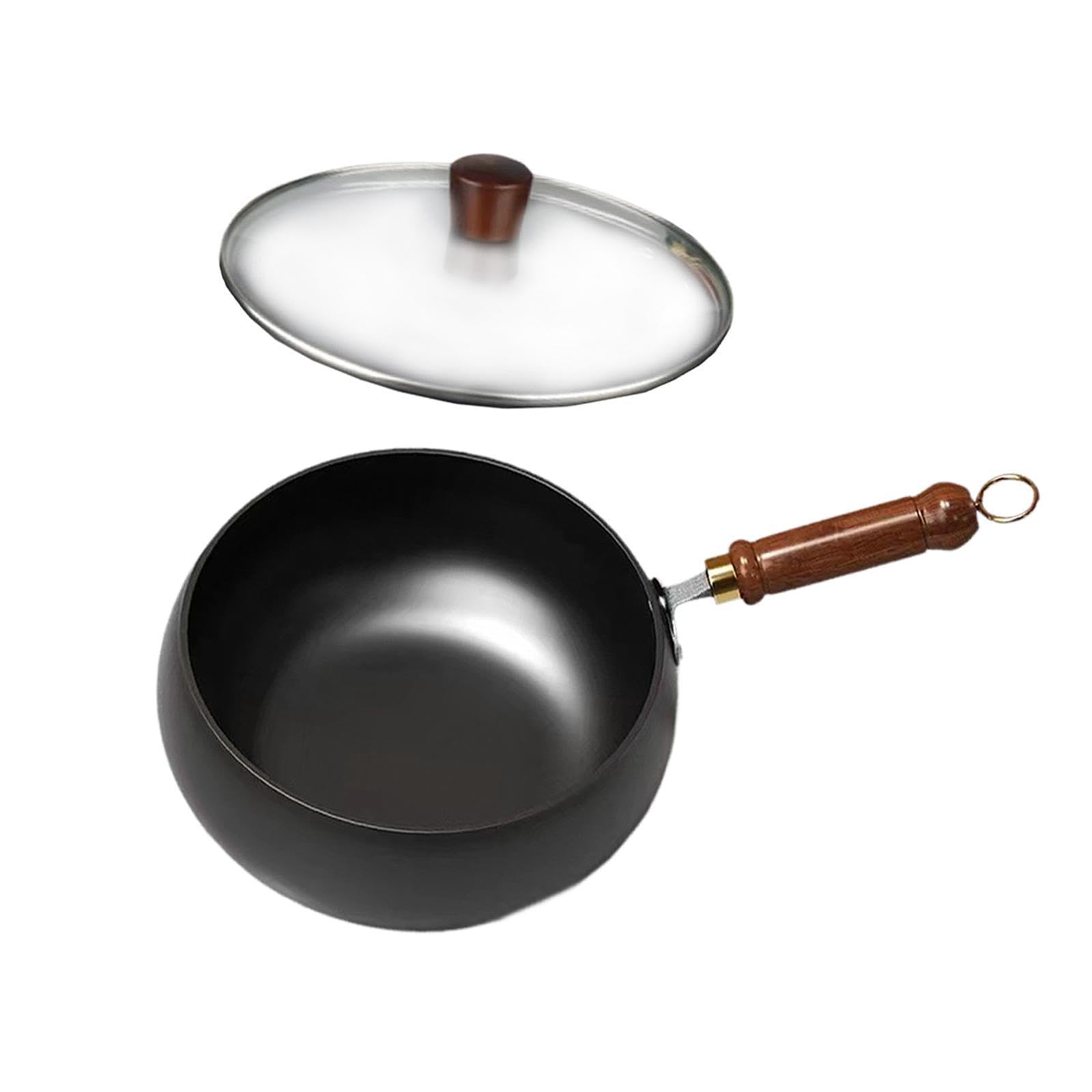 Merishopp Nonstick Wok No Coating Boiling Stir Fry Pan For Restaurant Camping Home Glass Lid| Nonstick Wok | Kitchen | Cookware