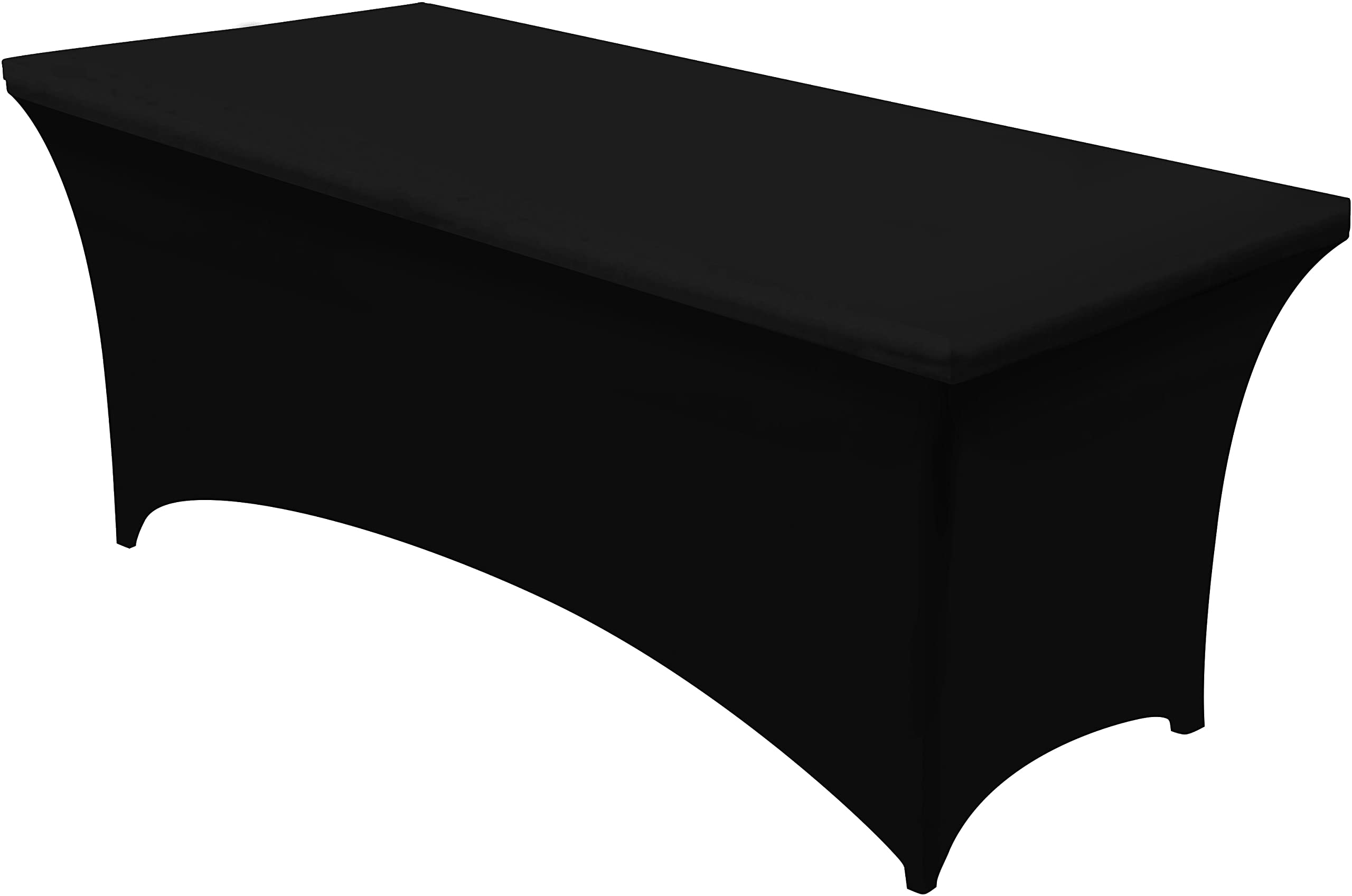 Utopia Kitchen Spandex Tablecloth 1 Pack [8FT, Black] 200 GSM Tight, Fitted, Washable and Wrinkle Resistant Stretch Rectangular 