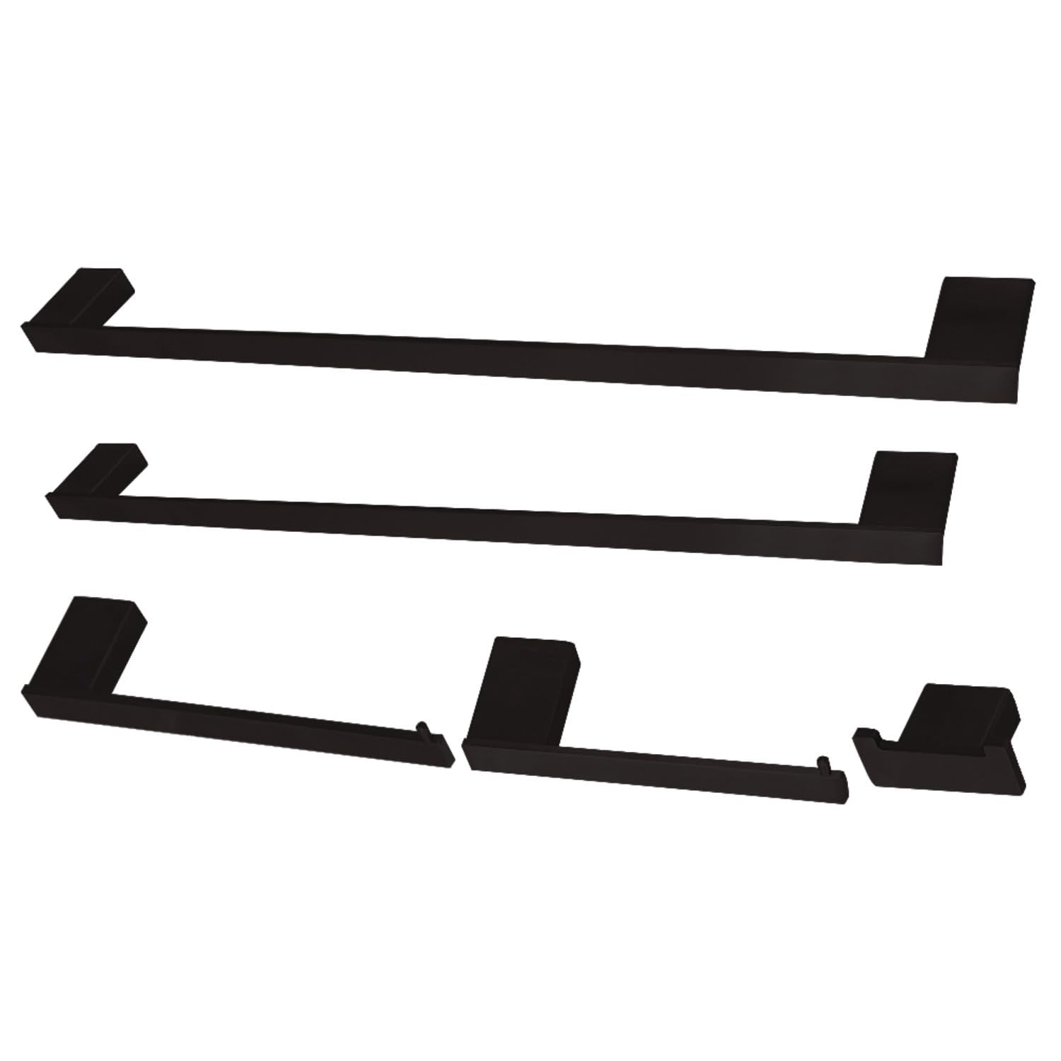 Kingston Brass BAHK6312478MB Metzinger 5-Piece Bathroom Accessory Set  Matte Black
