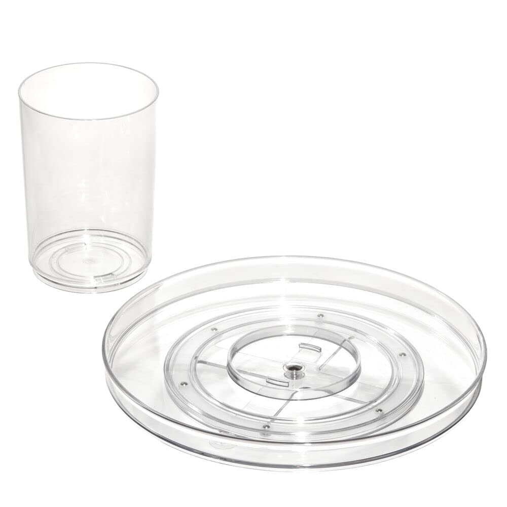 Idesign The Sarah Tanno Collection 11       Lazy Susan Spinning Cosmetic Organizer With Removable Cup, Made With Recycled Plasti