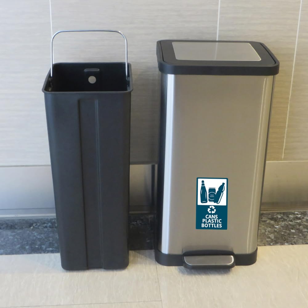 8x4 Sticker Self Adhesive Recycle Sign Decals For Trash,8X4 Inch Cans And Bottle O ...