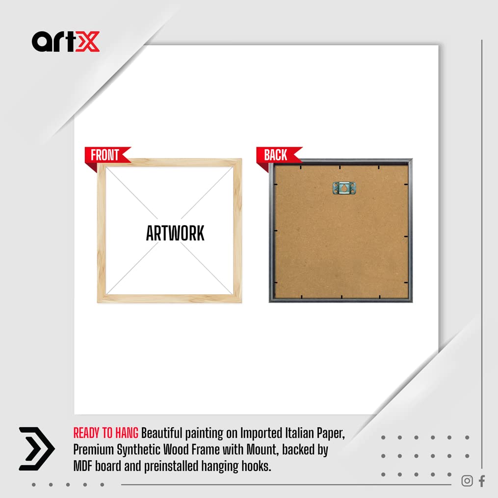 Artx Paper Motivational Quotes Wall Frame Art Painting, Framed Paintings For Home Office Decor 19 X 19 Inches, 9.5 X 9.5 Each, M