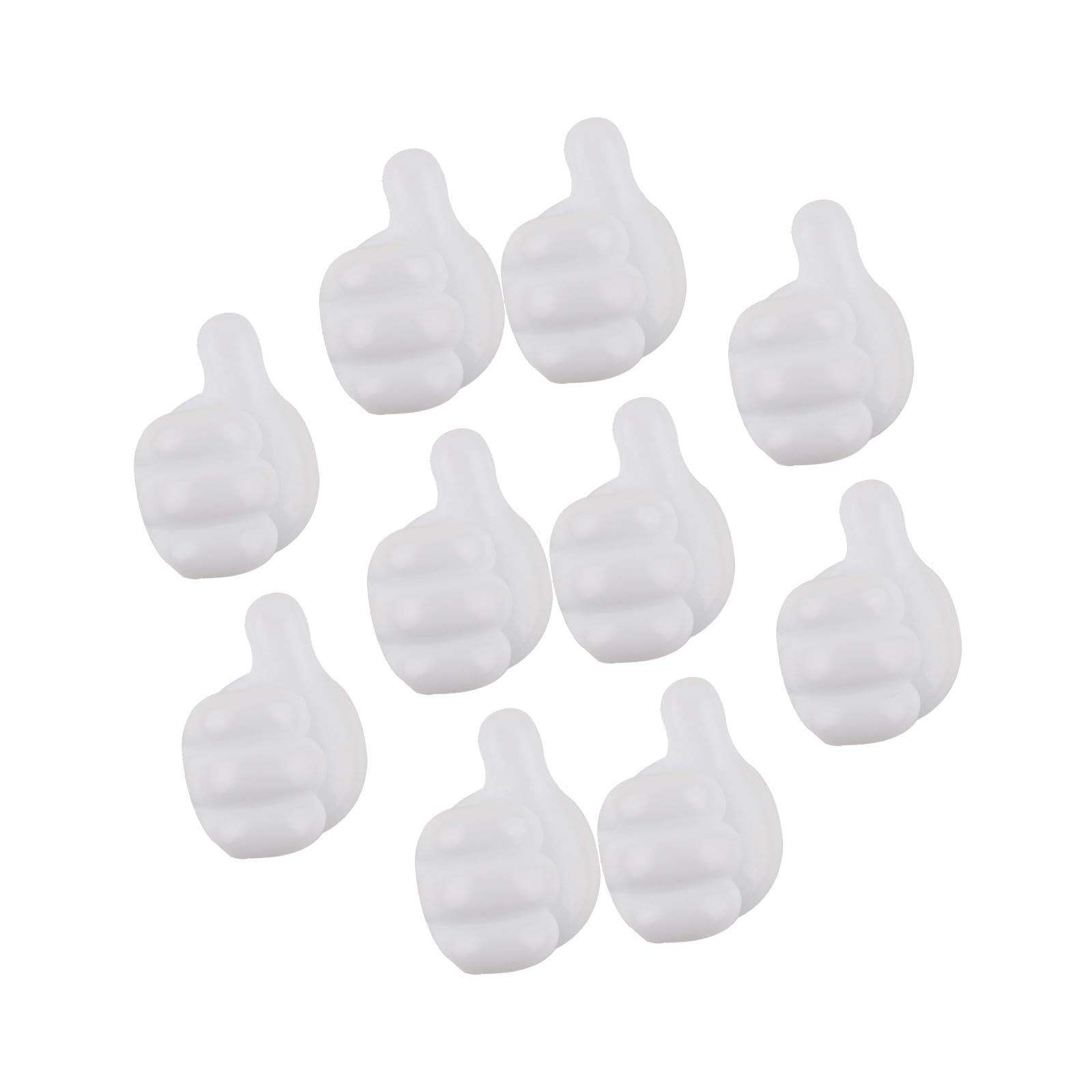 Myaddiction 10Pcs Thumb Wall Hooks Cable Clip Earphones Cords Holder For Home Office White
