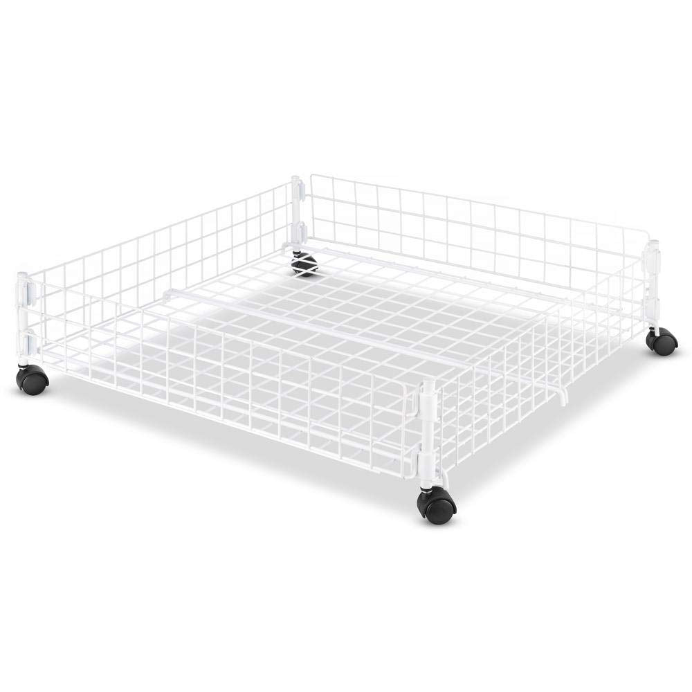 Whitmor Rolling White Wire Underbed Cart