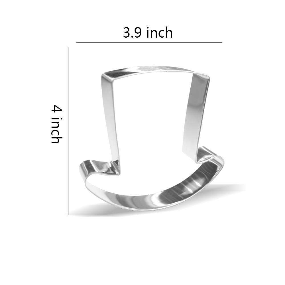 4 Inch Top Hat Cookie Cutters - Stainless Steel