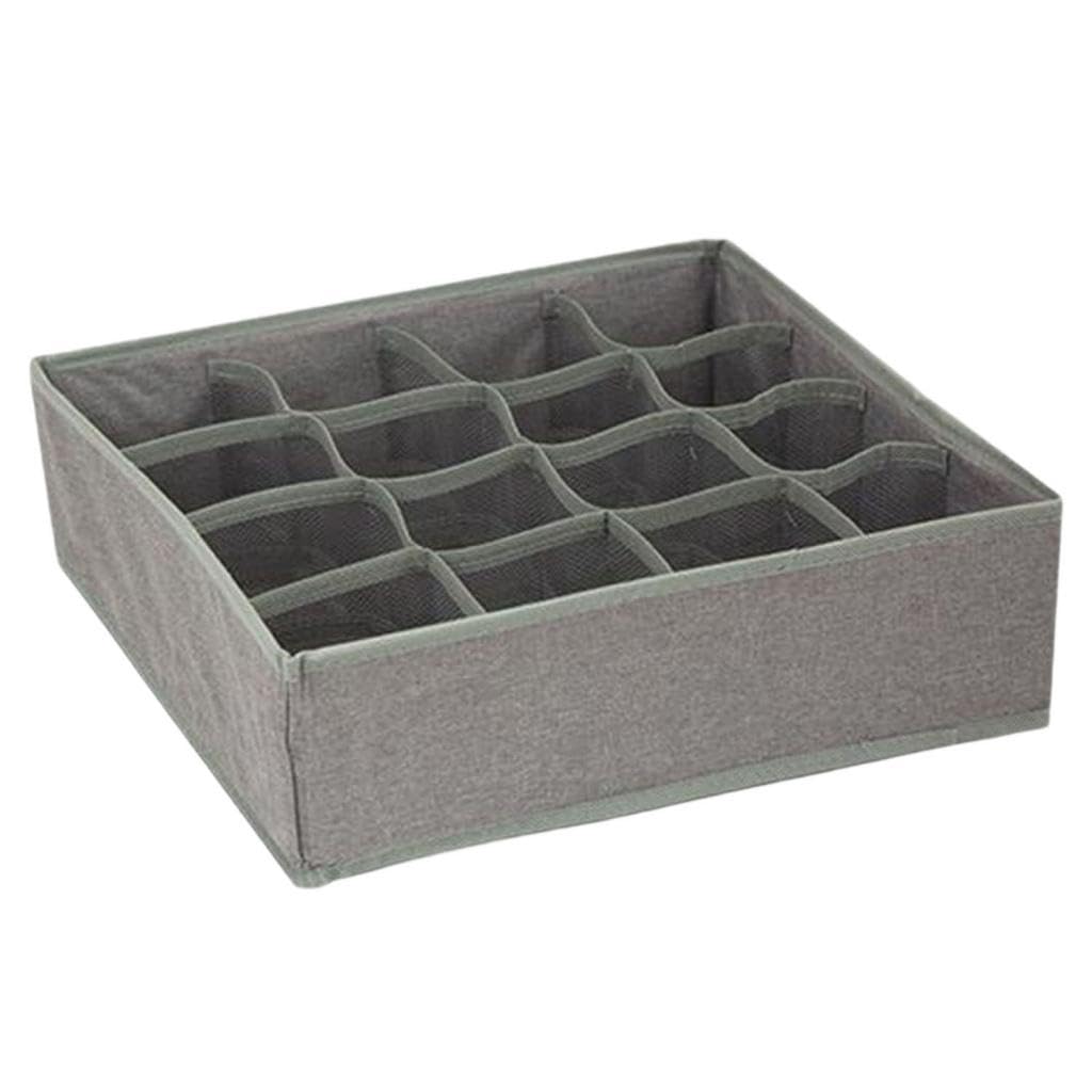 Heavenglow Underwear Socks Storage Box Cabinet Closet Organizer For Panties Belts Socks Light Gray 16 Grid