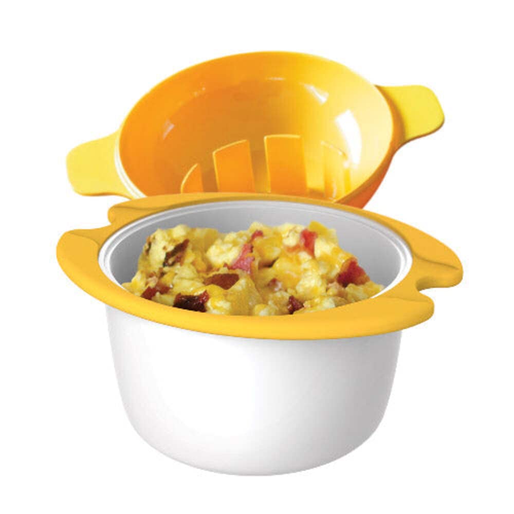Microwave Egg Cooker Poacher Scramble Omelet Eggwich Maker With Silicone Handles Yolk Separator And Shell Cracker
