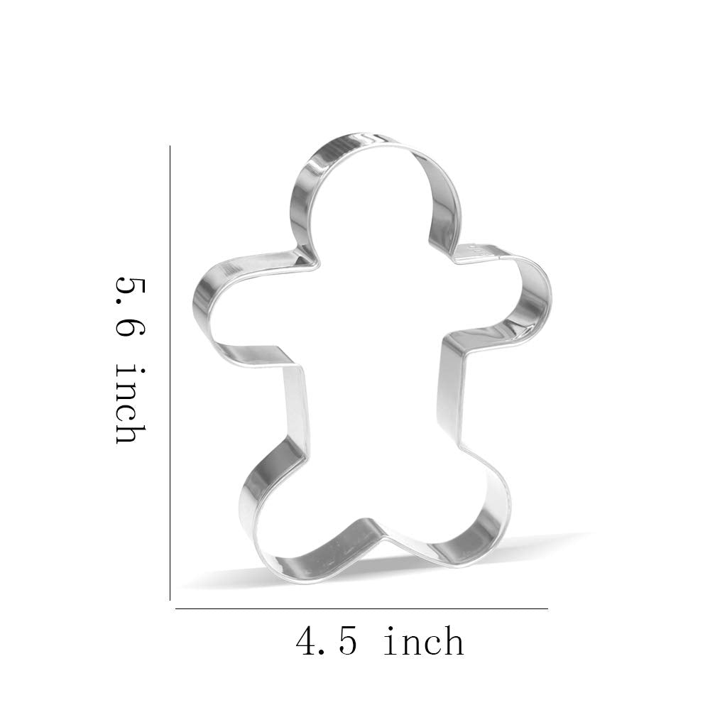 5.6 Inch Gingerbread Man Cookie Cutter - Stainless Steel