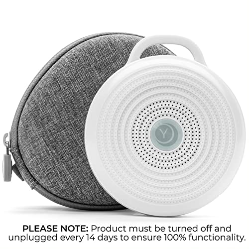 Yogasleep Rohm Portable White Noise Sound Machine + Travel Case In Grey, Sleep Therapy, Crush-Resistant Travel Case, For Adults,