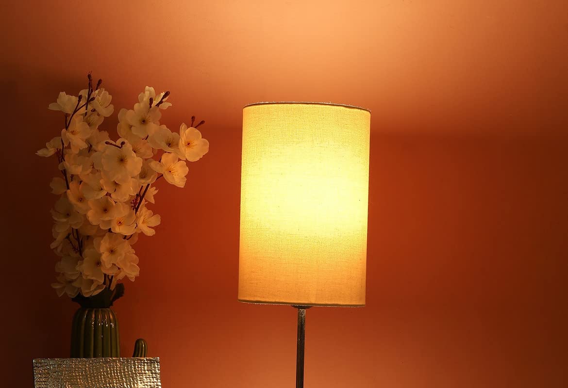 Btr Crafts Cream Cylinder Lamp Shade, Decorative Light Lamp For Living Room, Home, Bedroom, Suitable For Medium Table & Floor La