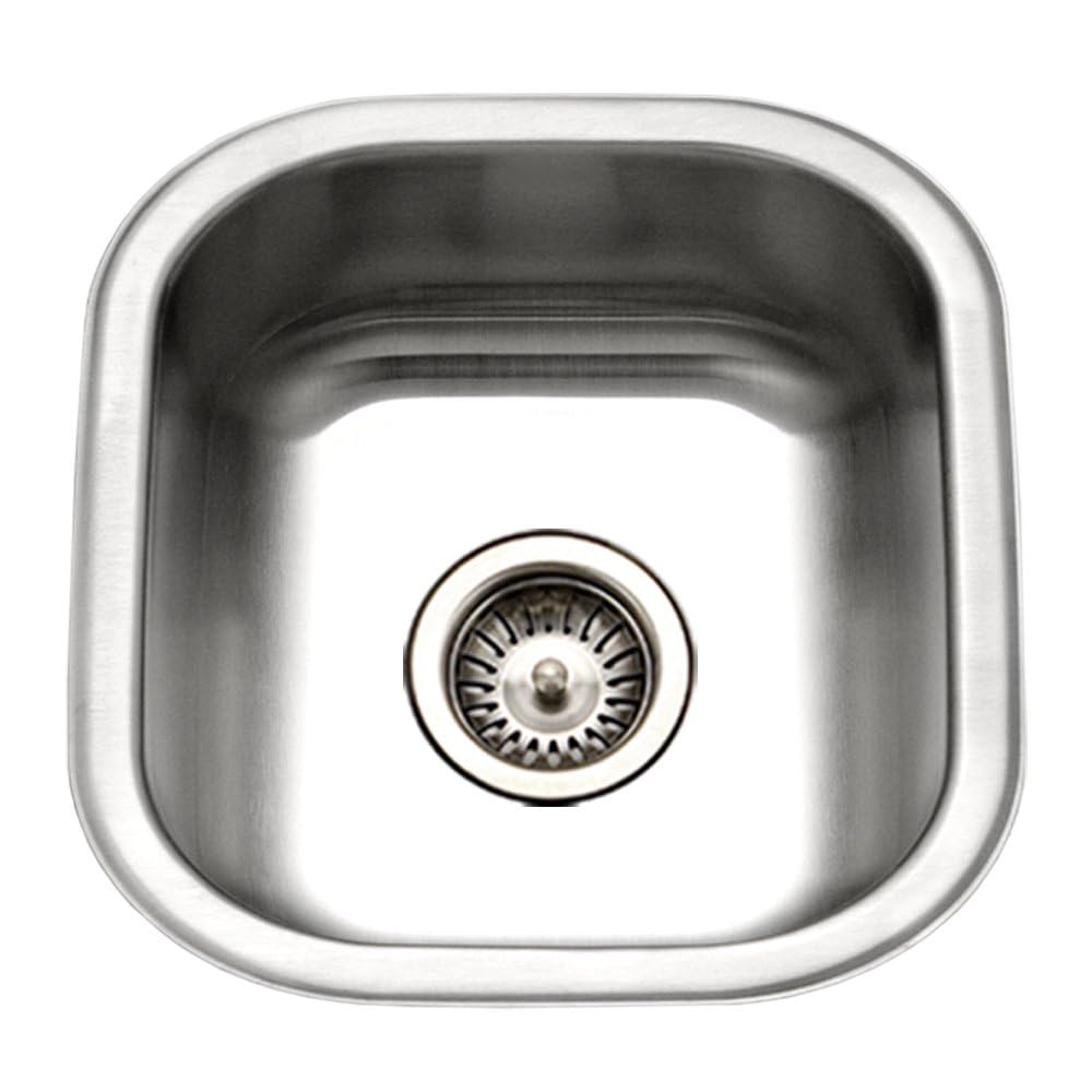 Houzer Ms-1708-1 Club Series Undermount Stainless Steel Square Bowl Bar/Prep Sink